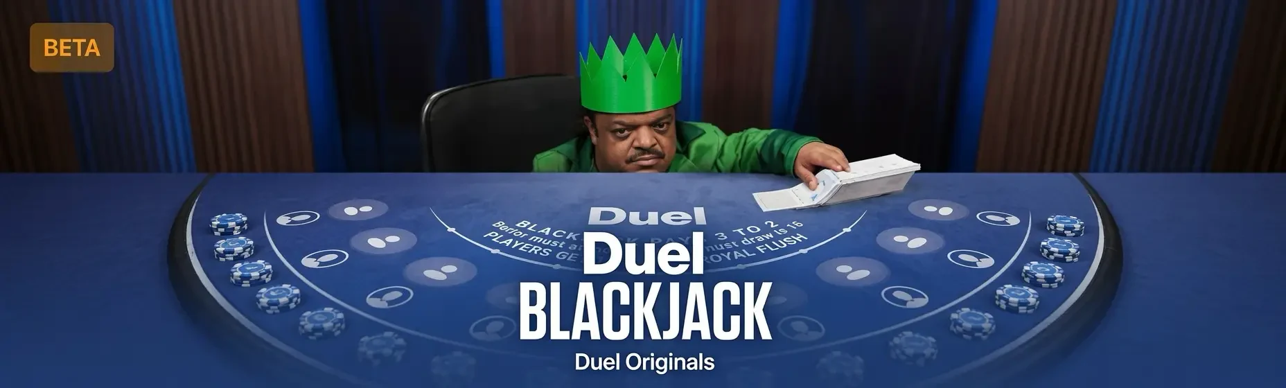 Mesa do Duel Blackjack, Duel Original ao vivo com crupiê de verdade e pagamento 3:2 no blackjack natural