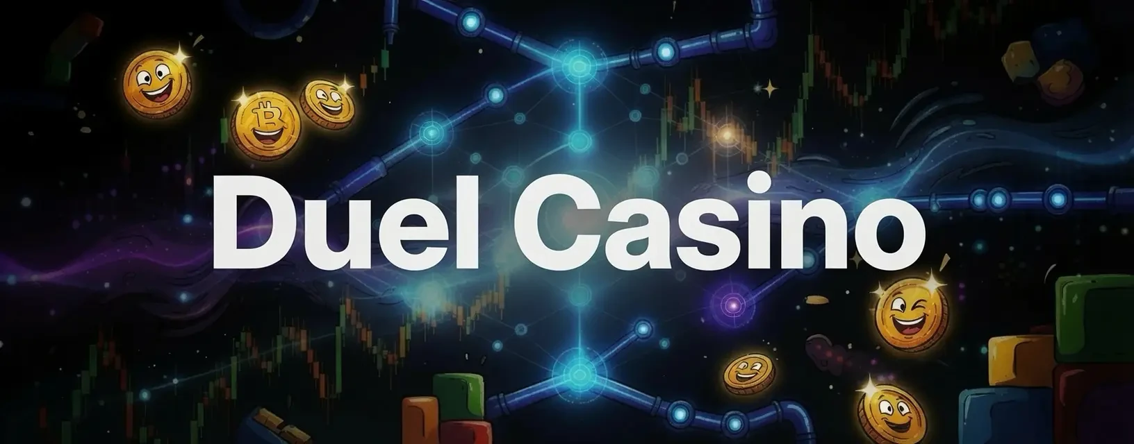 Banner oficial do Duel Casino, o cassino cripto com Duel Originals com 100% de RTP e 0% de vantagem da casa